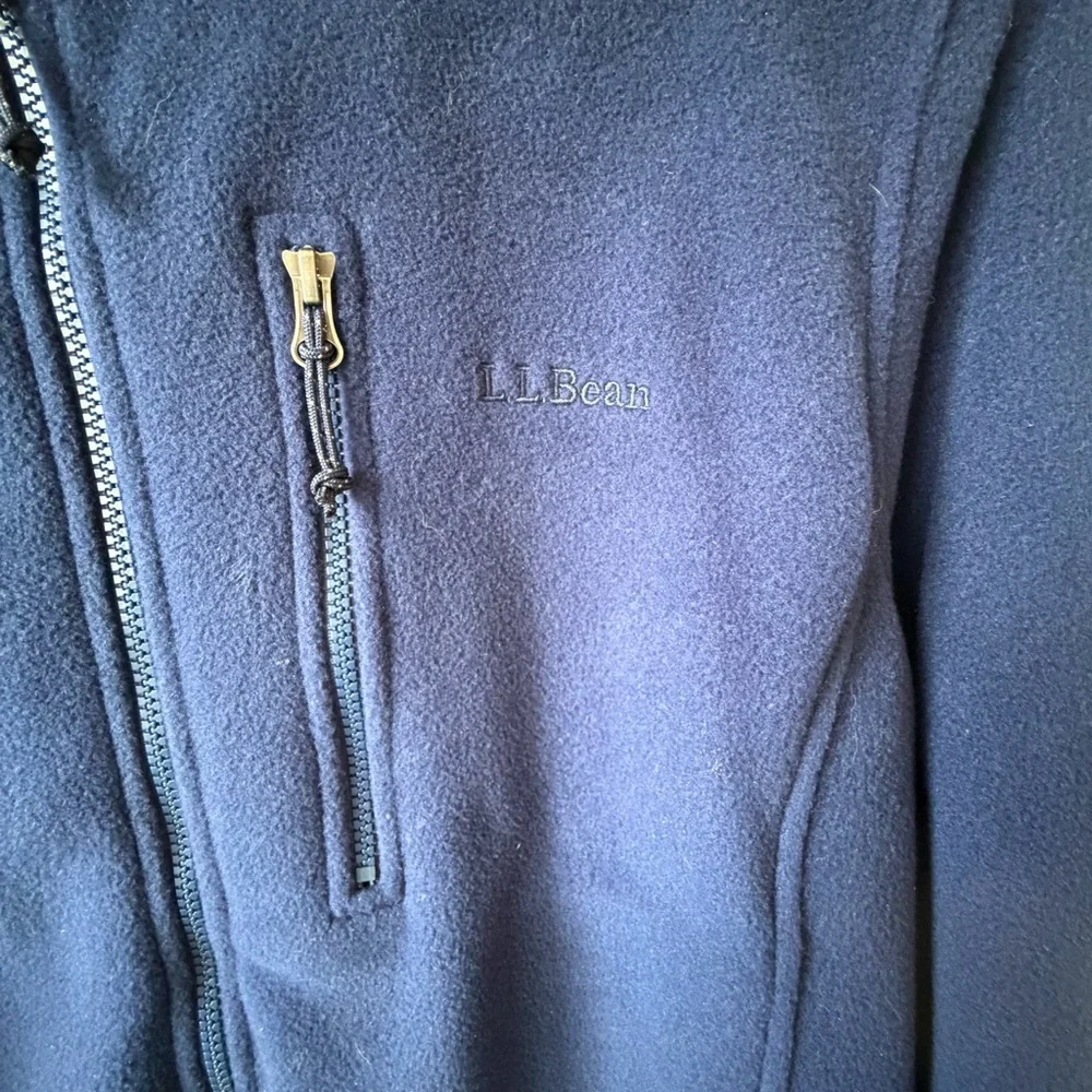 L.L.Bean Navy Full Zip Fleece Jacket XL Outdoor Cozy Core - Picture 4 of 8